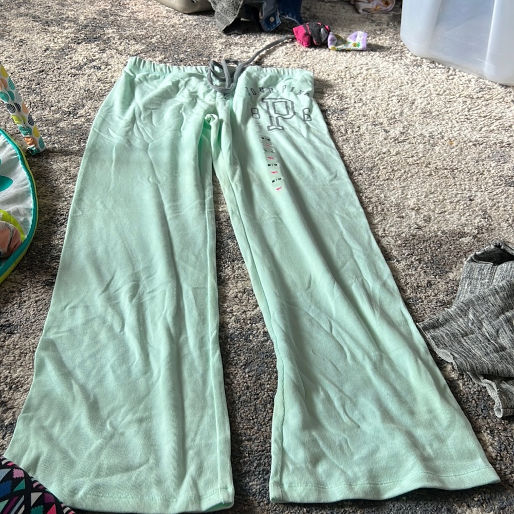 Victoria’s Secret pink sweat pants mint green